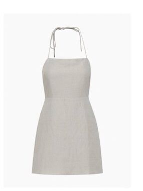 Aritzia Halter Mini Dress in Light Gray